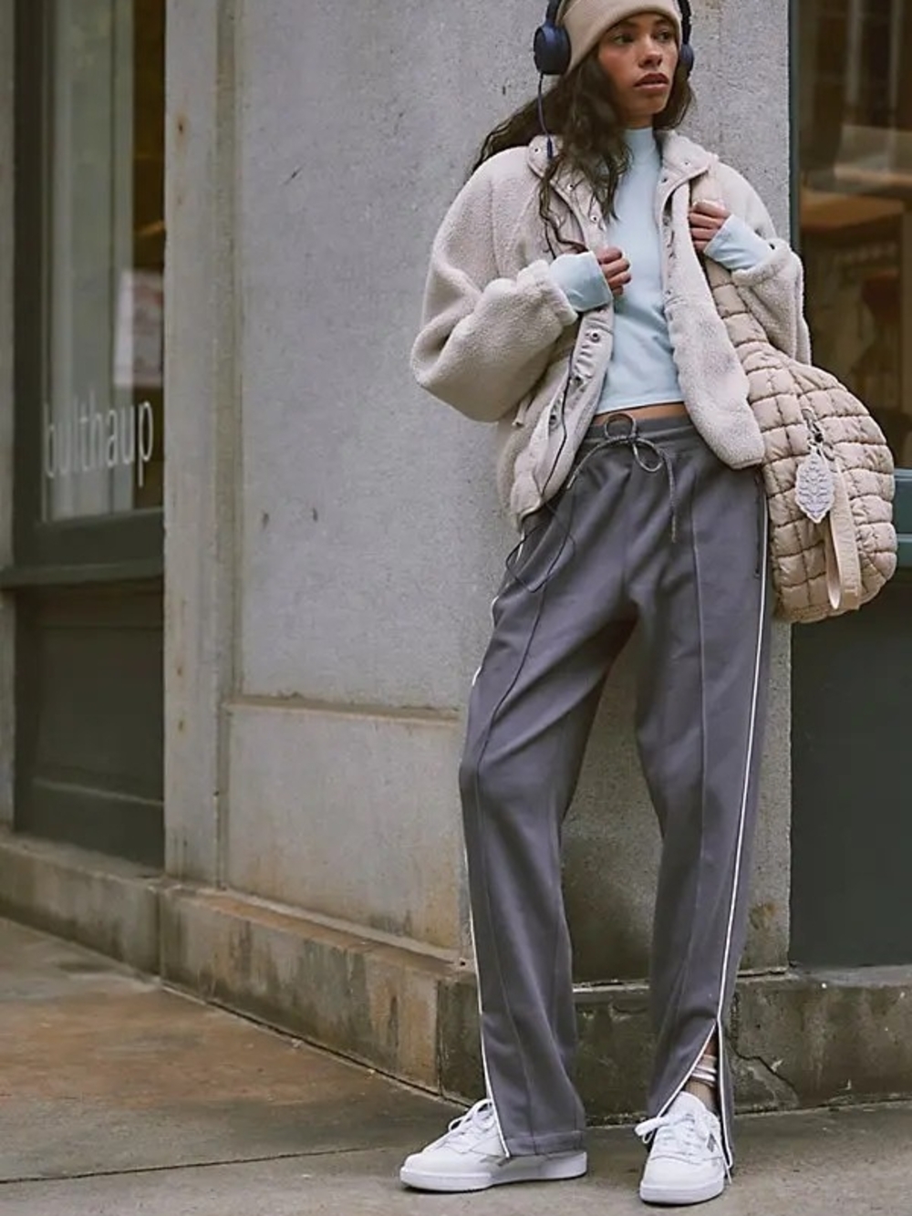 ✏️ NWT SOLD OUT Free People FP Movement Hop To It Track Pants - Gunmetal Gray